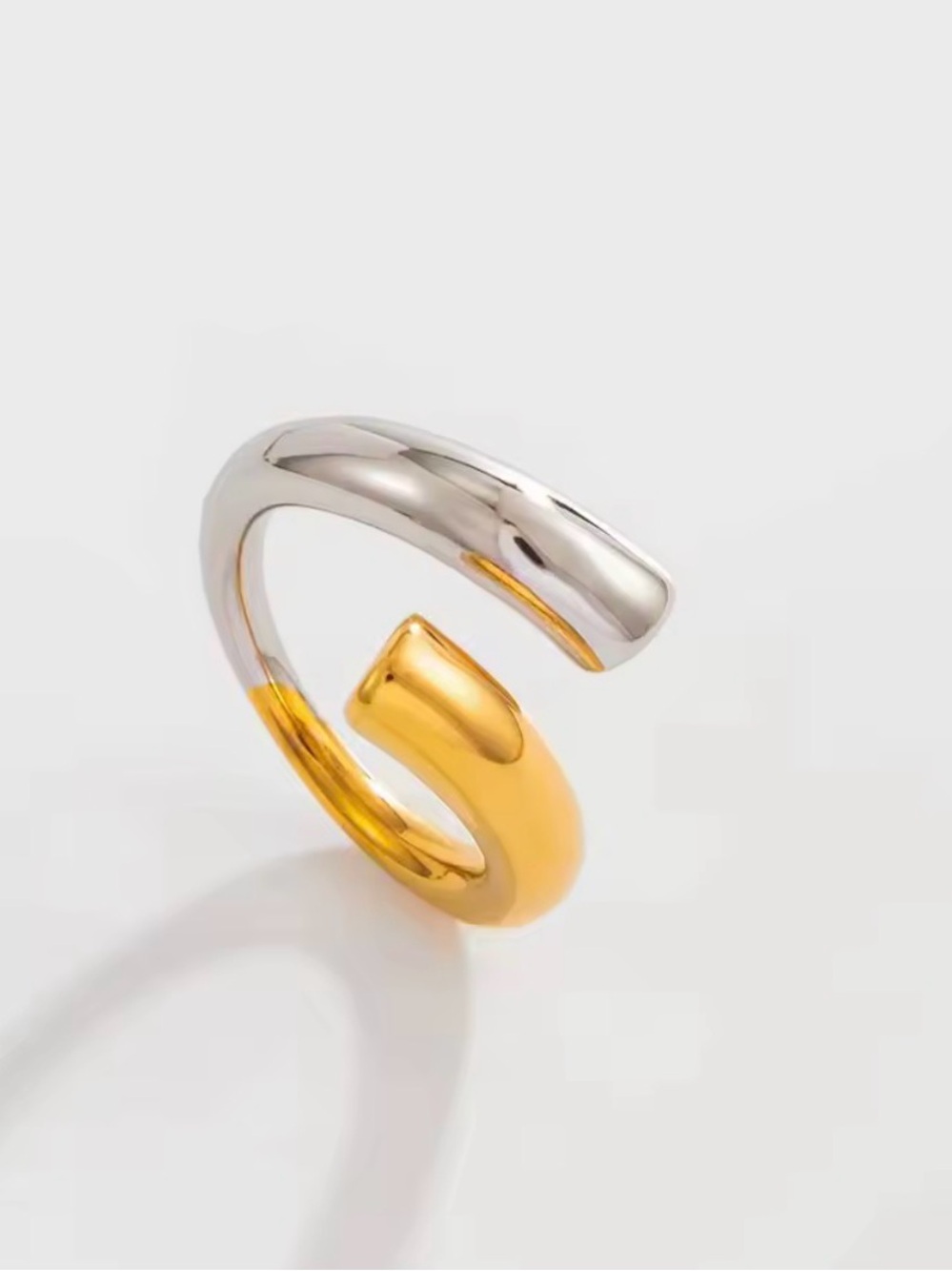 Two-Tone Open Band Ring - Gold & Silver